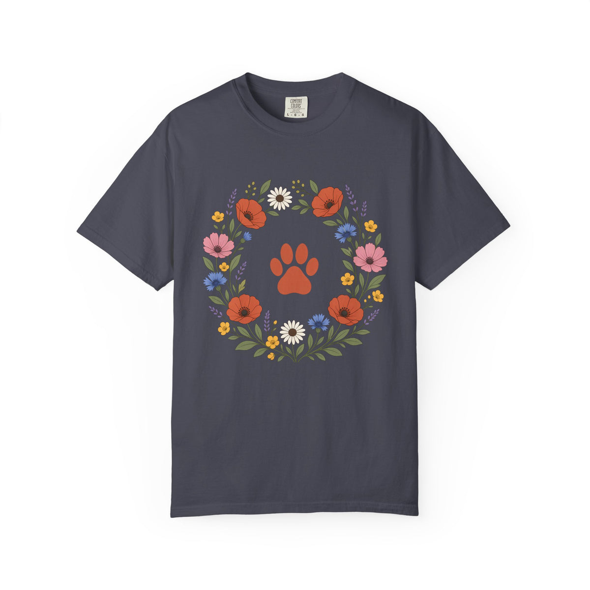 Wildflower Paws unisex tee in Navy