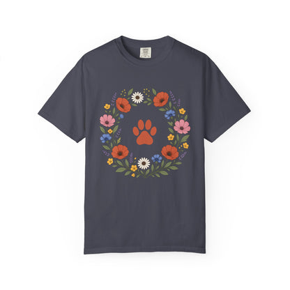 Wildflower Paws unisex tee in Navy