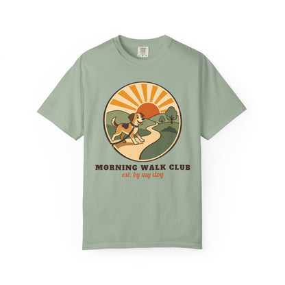 Morning Walk Club unisex tee in Bay