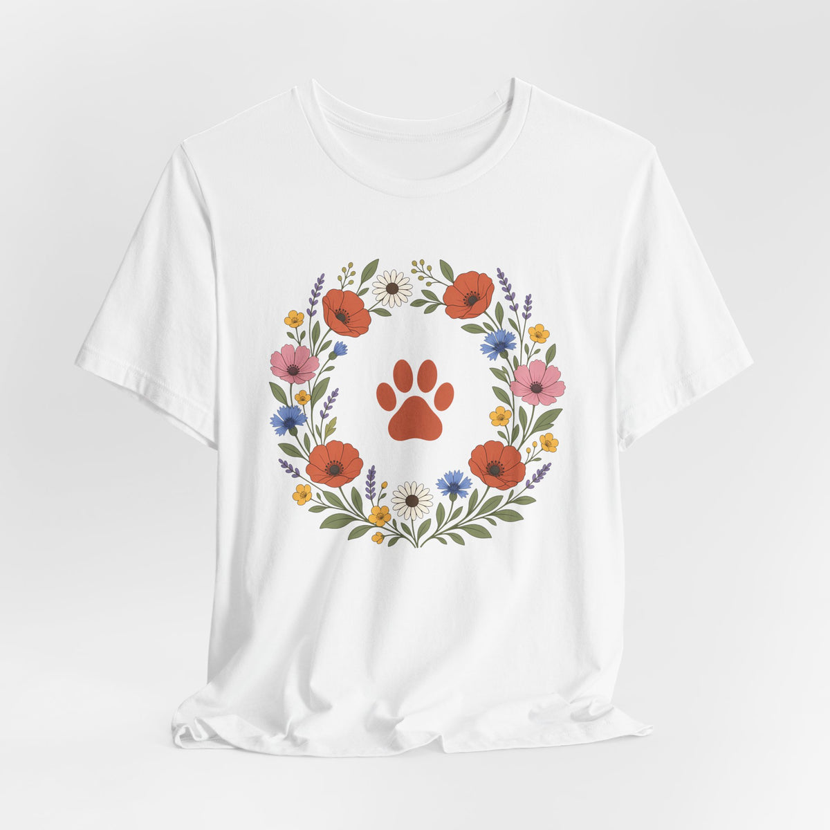 Wildflower Paws unisex tee in White