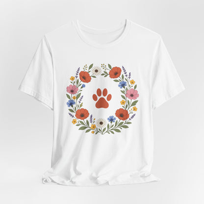 Wildflower Paws unisex tee in White
