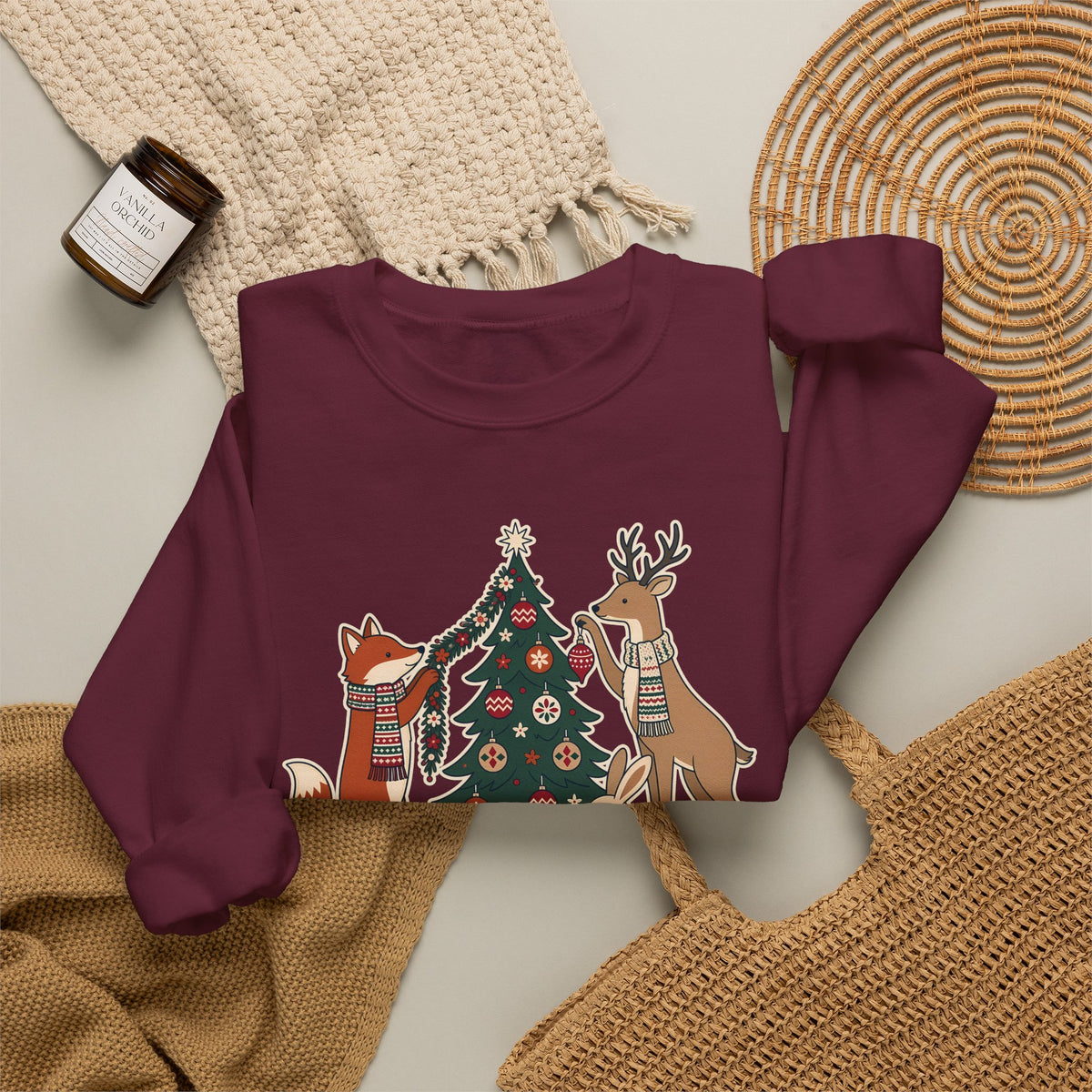 Merry Little Woodland unisex crewneck sweatshirt