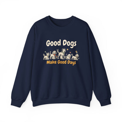 Good Dogs Make Good Days unisex crewneck sweatshirt in Navy