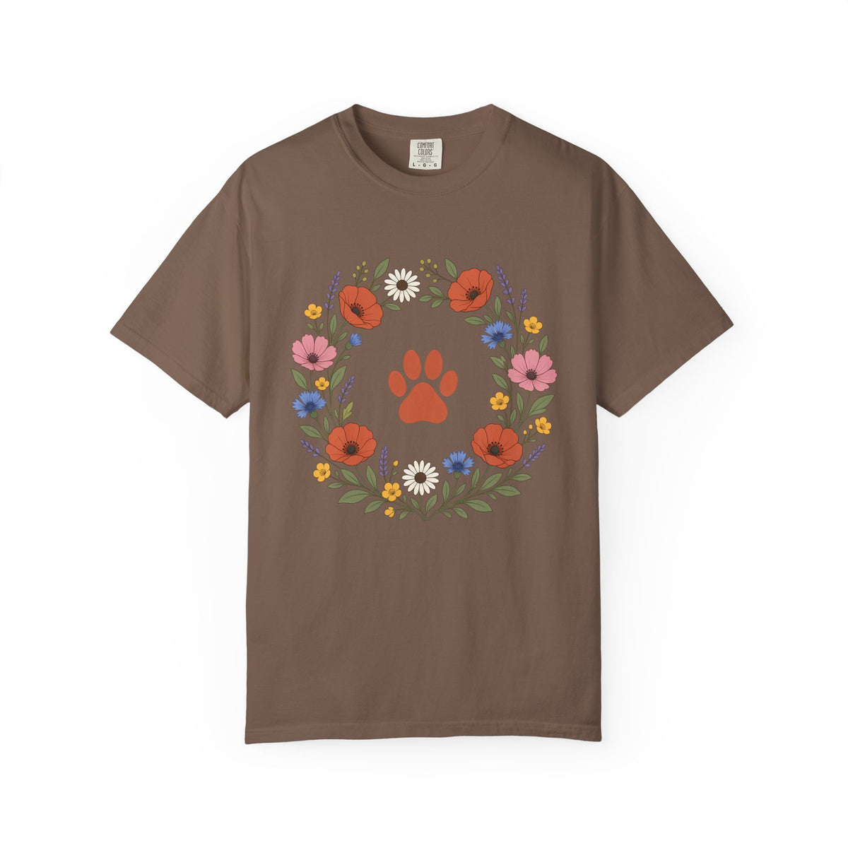 Wildflower Paws unisex tee in Espresso