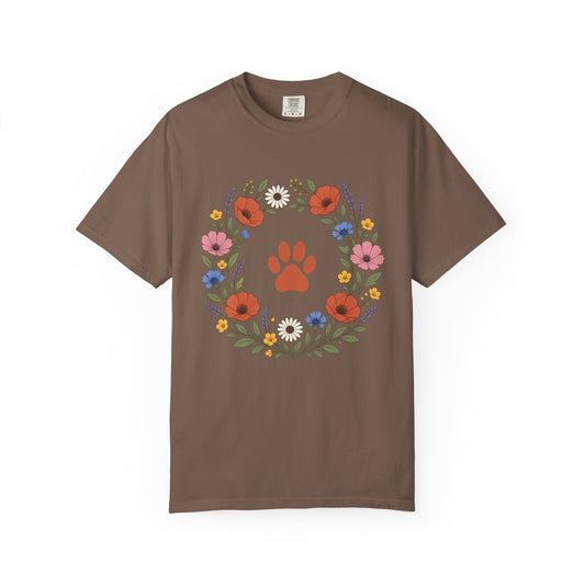 Wildflower Paws unisex tee in Espresso
