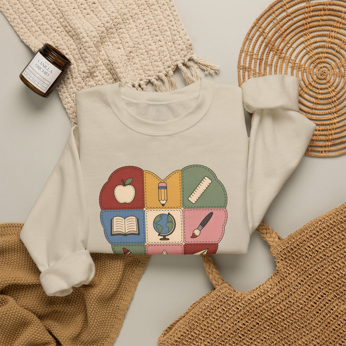 Pieced Together with Kindness unisex crewneck sweatshirt