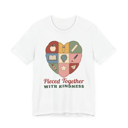 Pieced Together with Kindness unisex tee in White