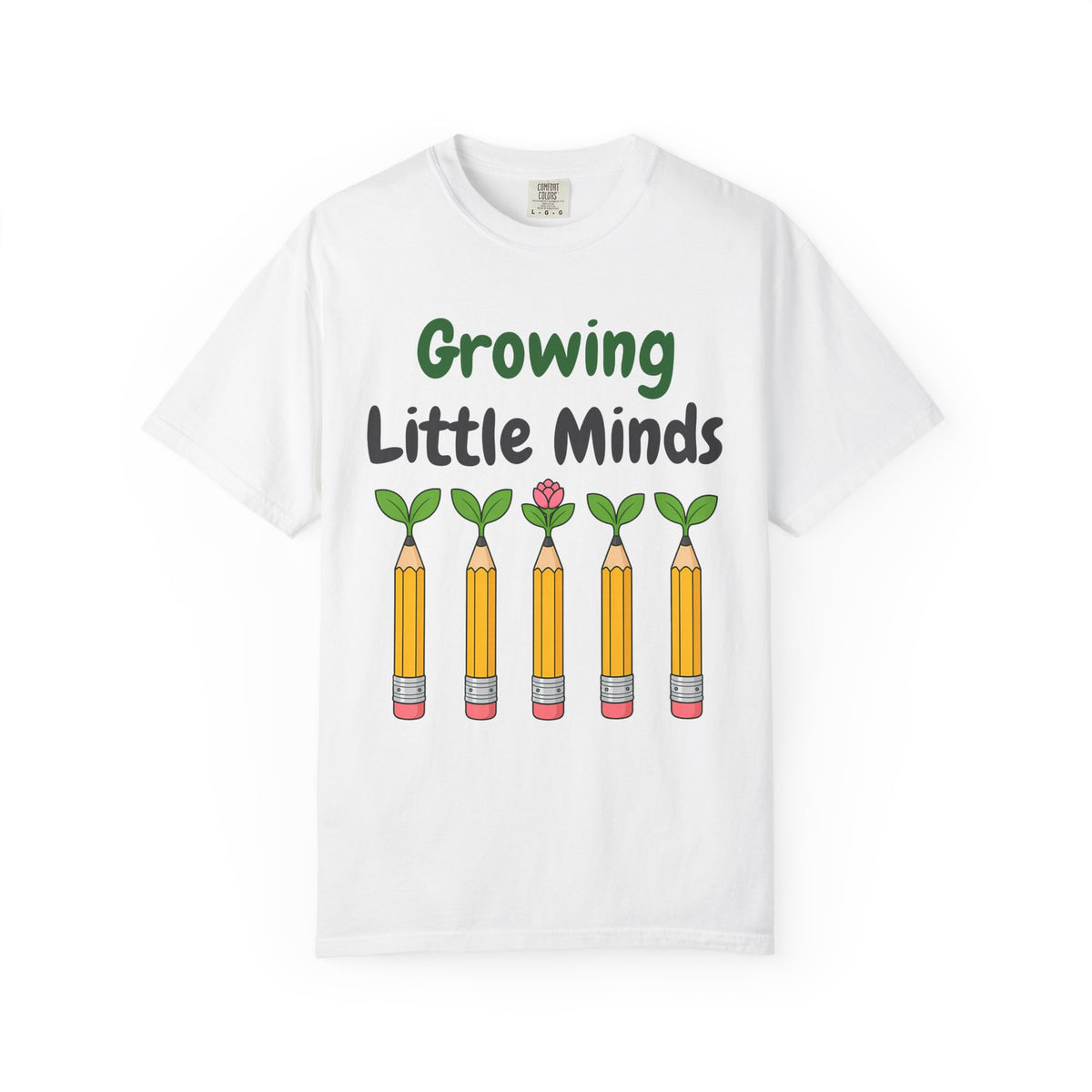 Growing Little Minds unisex tee in White