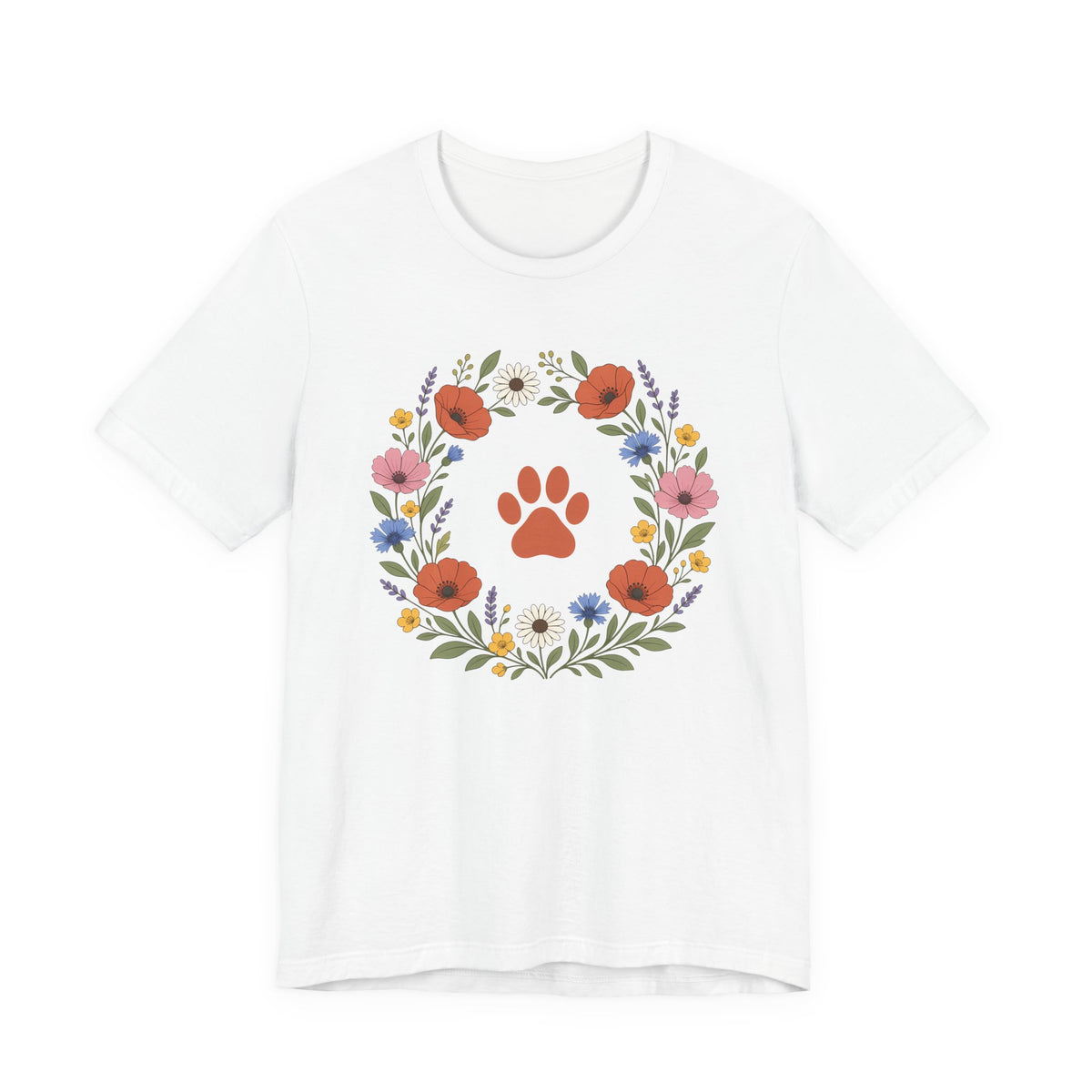 Wildflower Paws unisex tee in White