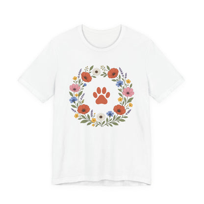 Wildflower Paws unisex tee in White