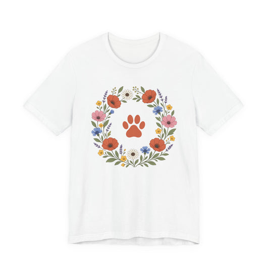 Wildflower Paws unisex tee in White
