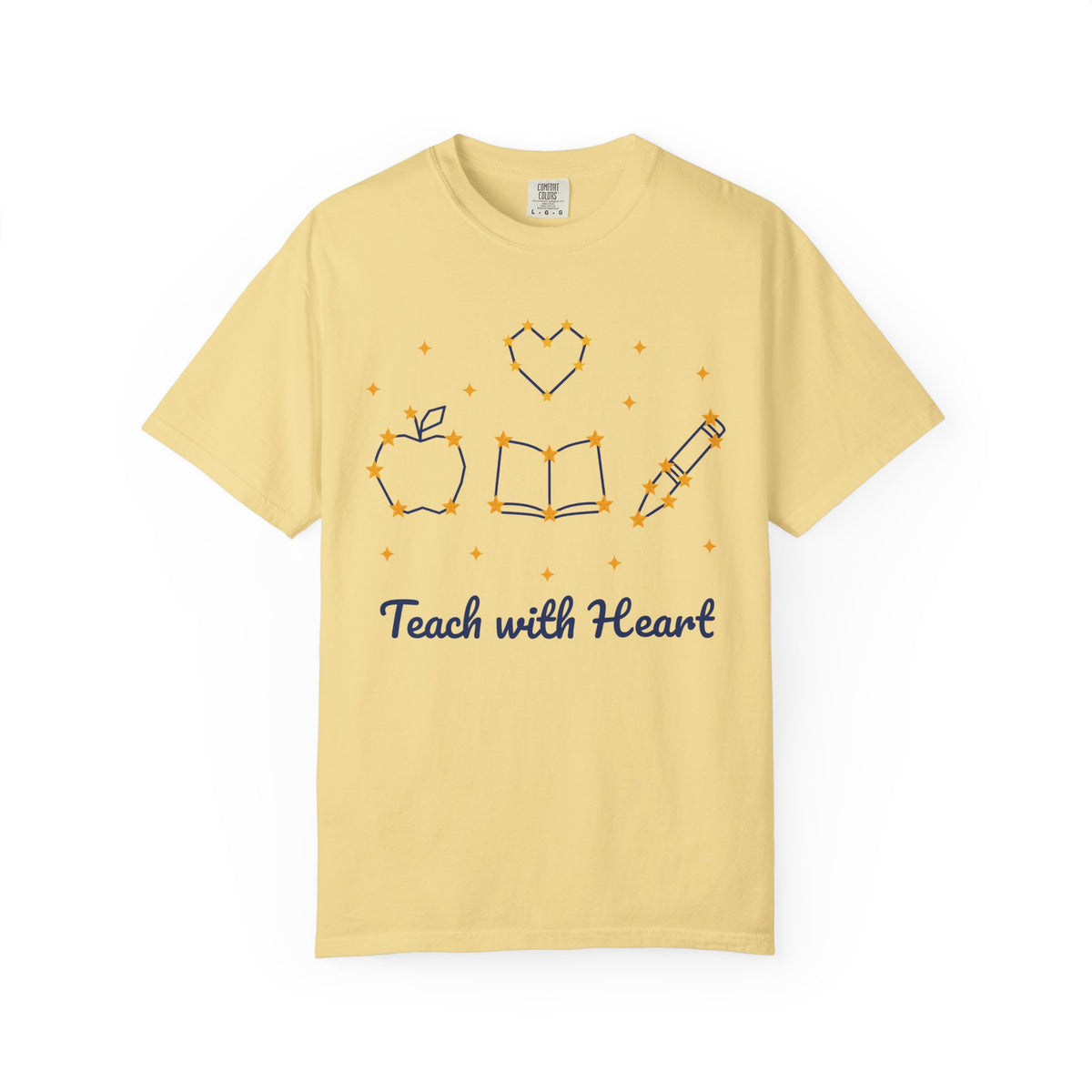 Teach with Heart unisex tee in Butter