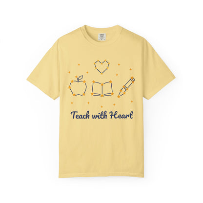 Teach with Heart unisex tee in Butter