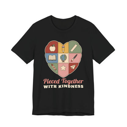 Pieced Together with Kindness unisex tee in Black