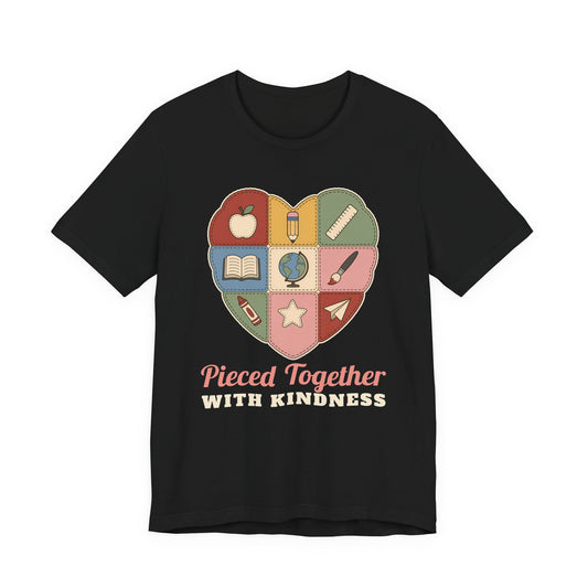 Pieced Together with Kindness unisex tee in Black