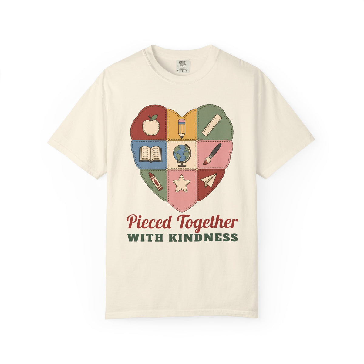 Pieced Together with Kindness unisex tee in Ivory