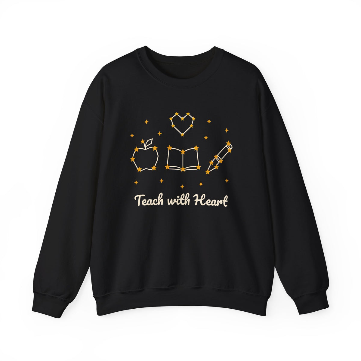 Teach with Heart unisex crewneck sweatshirt in Black