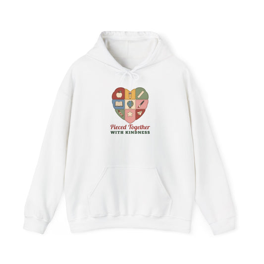 Pieced Together with Kindness unisex hoodie in White