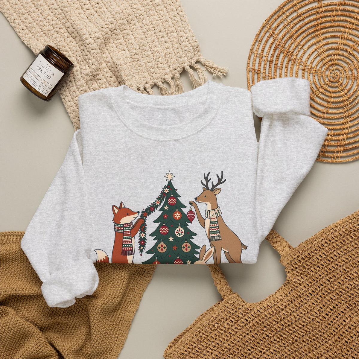 Merry Little Woodland unisex crewneck sweatshirt