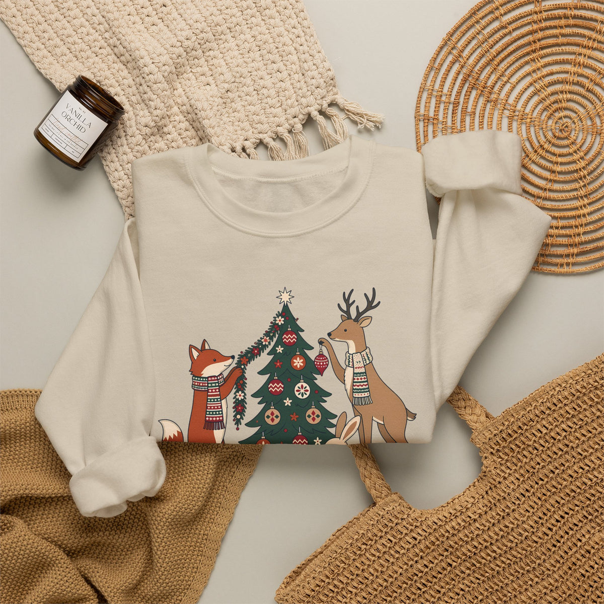 Merry Little Woodland unisex crewneck sweatshirt