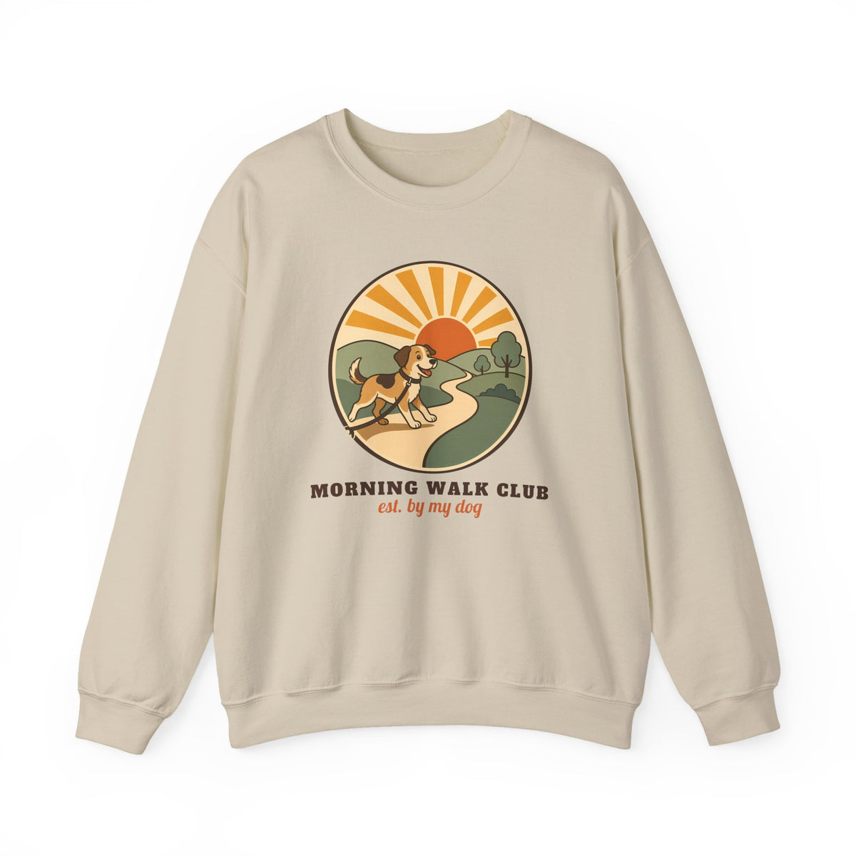 Morning Walk Club unisex crewneck sweatshirt in Sand