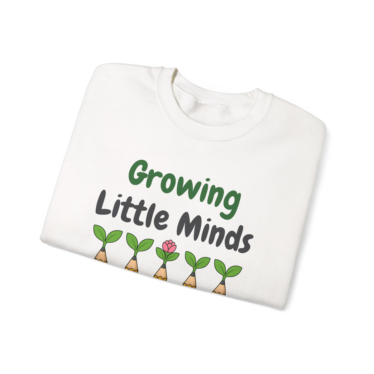 Growing Little Minds unisex crewneck sweatshirt in White