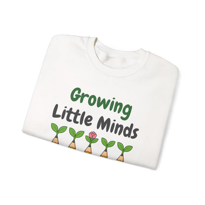 Growing Little Minds unisex crewneck sweatshirt in White
