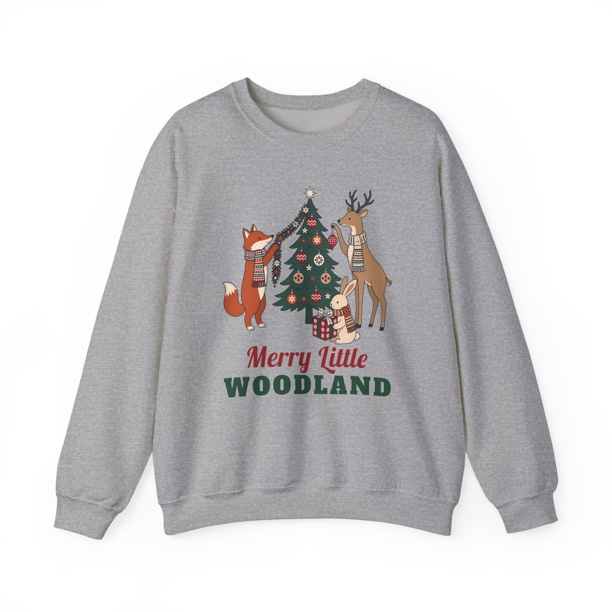 Merry Little Woodland unisex crewneck sweatshirt in Sport Grey