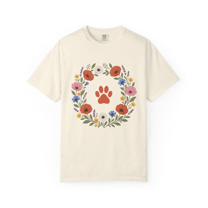 Wildflower Paws unisex tee in Ivory