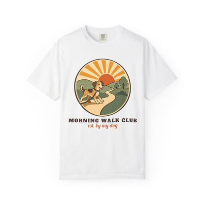 Morning Walk Club unisex tee in White