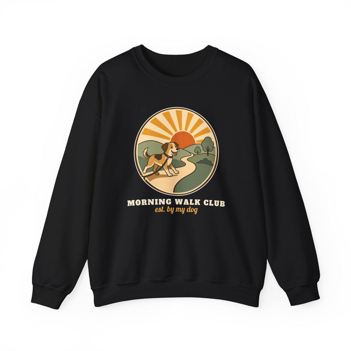 Morning Walk Club unisex crewneck sweatshirt in Black