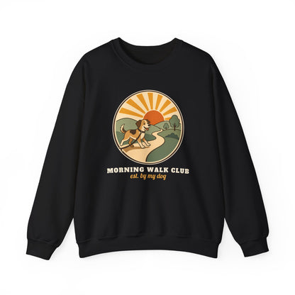 Morning Walk Club unisex crewneck sweatshirt in Black