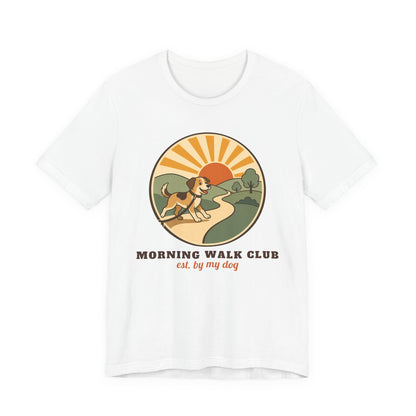 Morning Walk Club unisex tee in White