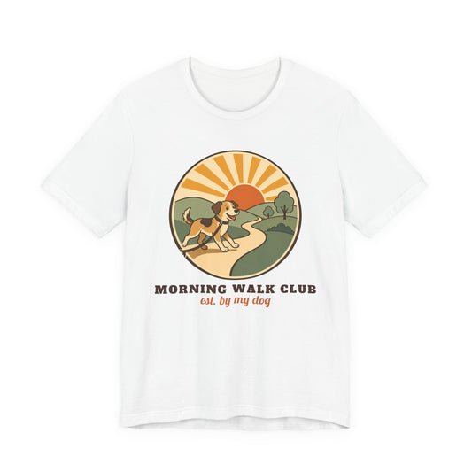 Morning Walk Club unisex tee in White