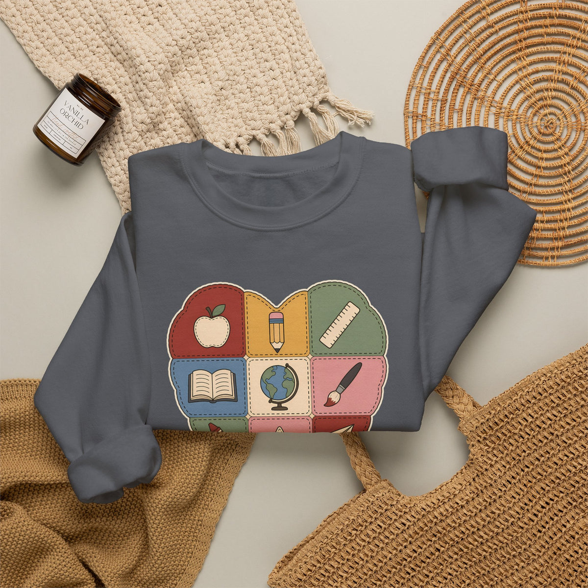 Pieced Together with Kindness unisex crewneck sweatshirt