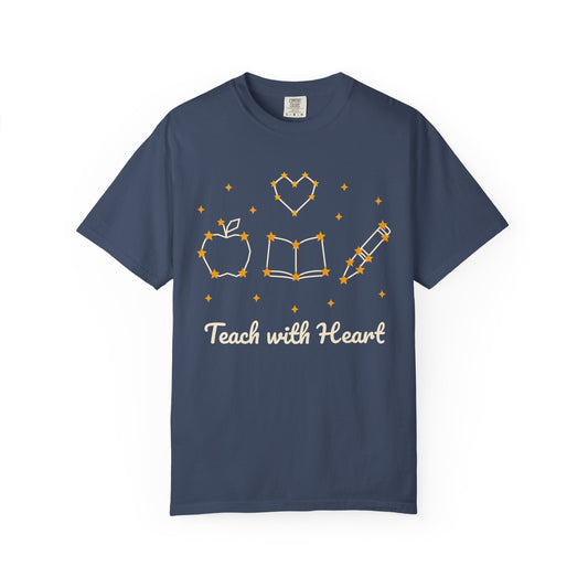 Teach with Heart unisex tee in Midnight