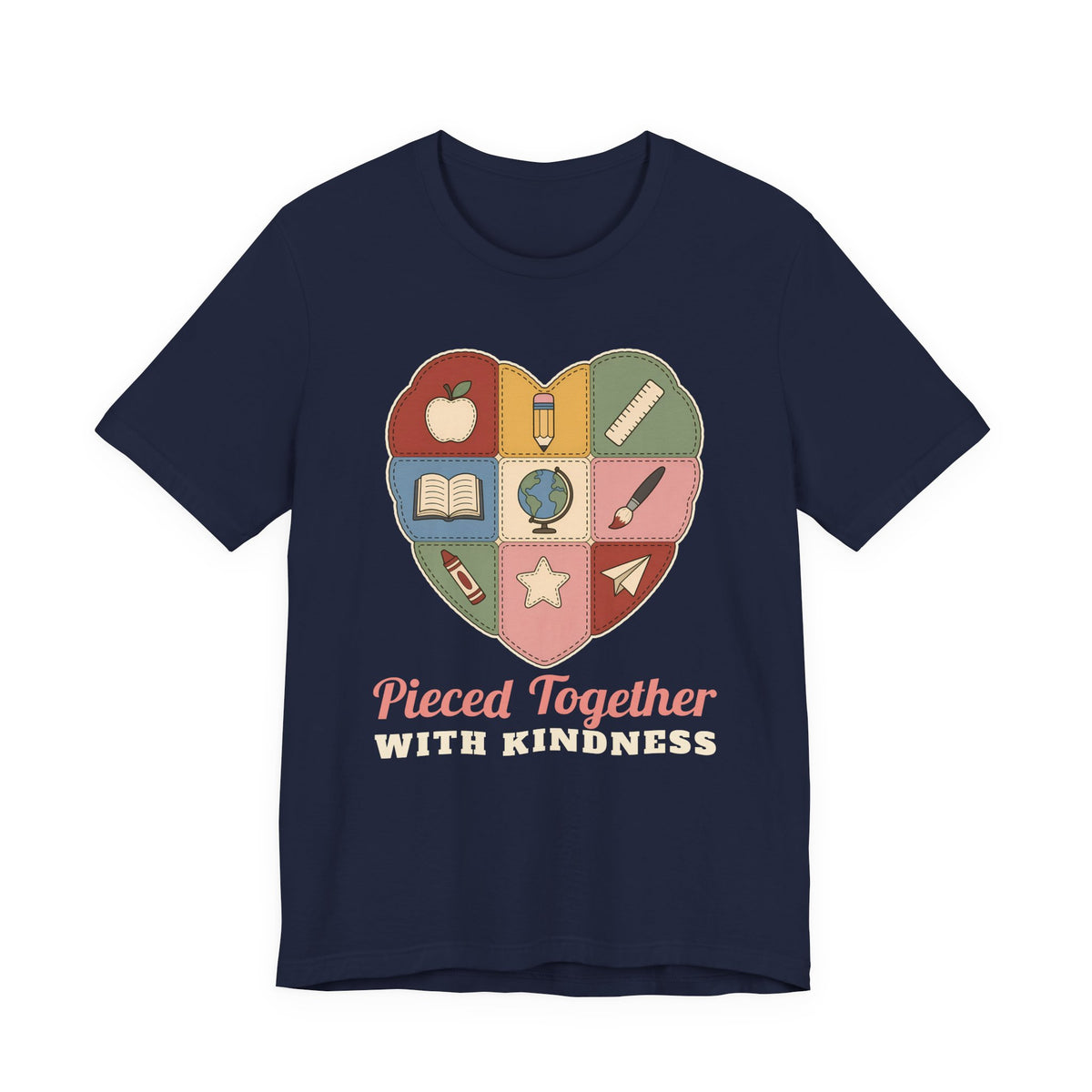 Pieced Together with Kindness unisex tee in Navy