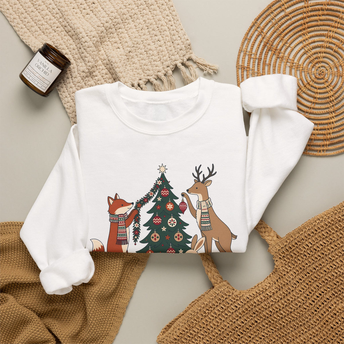 Merry Little Woodland unisex crewneck sweatshirt