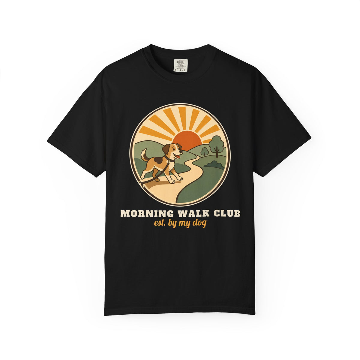 Morning Walk Club unisex tee in Black