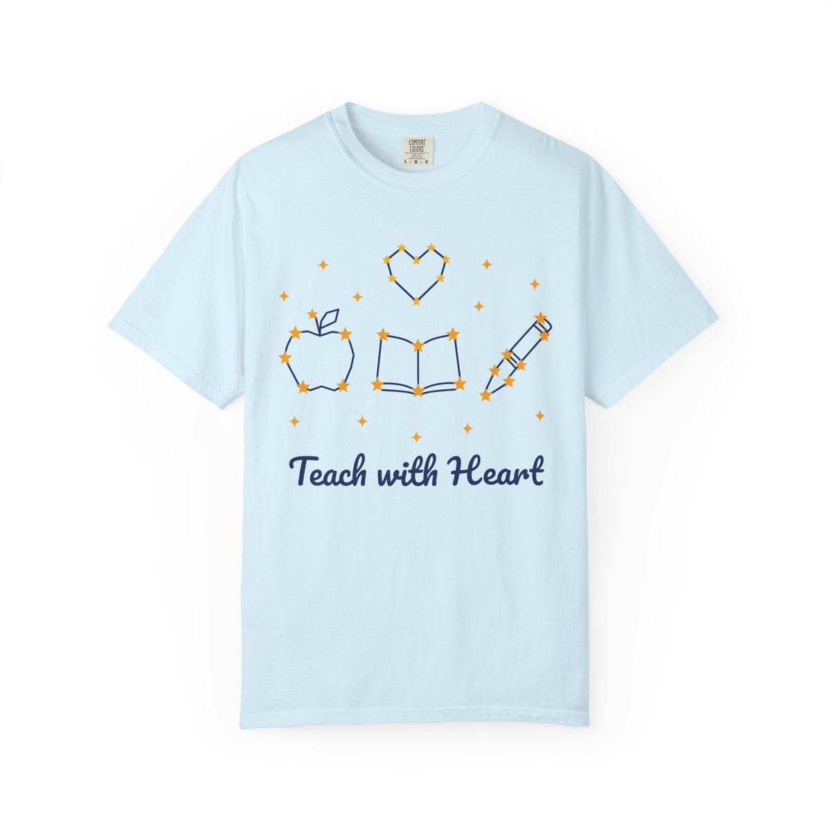 Teach with Heart unisex tee in Chambray
