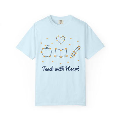 Teach with Heart unisex tee in Chambray