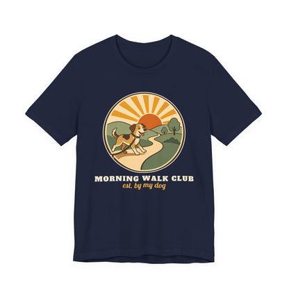 Morning Walk Club unisex tee in Navy
