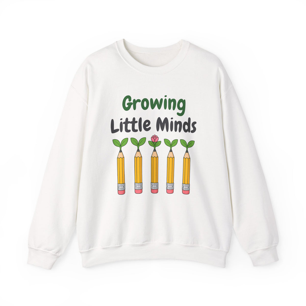 Growing Little Minds unisex crewneck sweatshirt in White