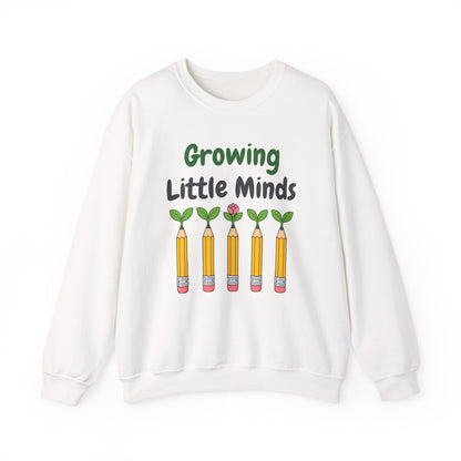 Growing Little Minds unisex crewneck sweatshirt in White