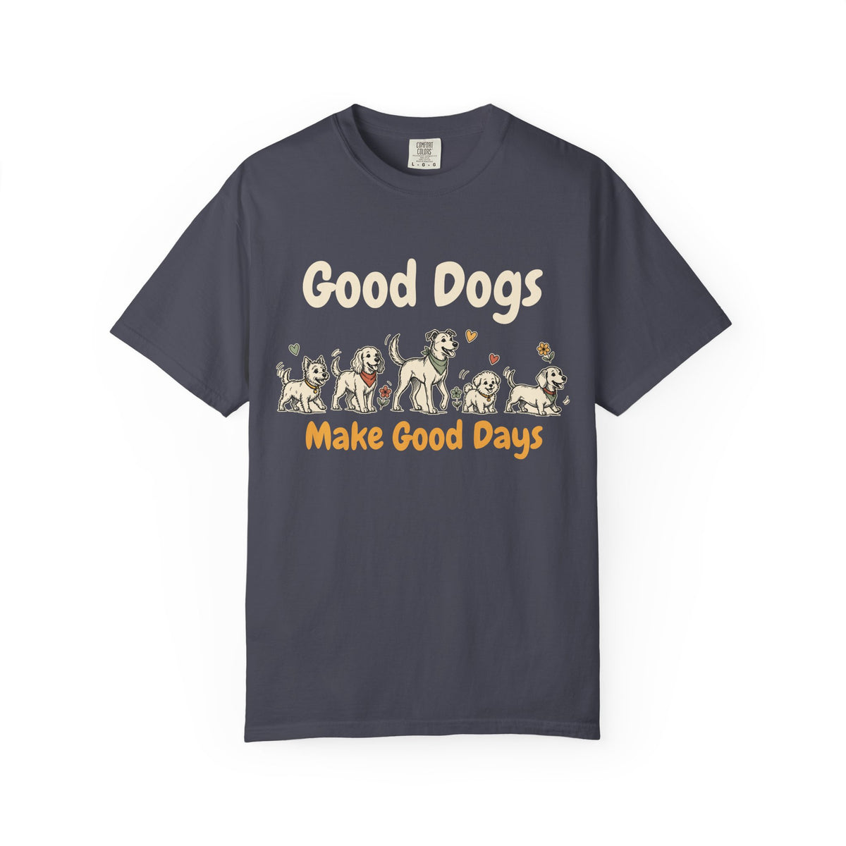 Good Dogs Make Good Days unisex tee in Navy