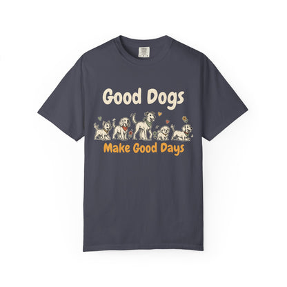 Good Dogs Make Good Days unisex tee in Navy
