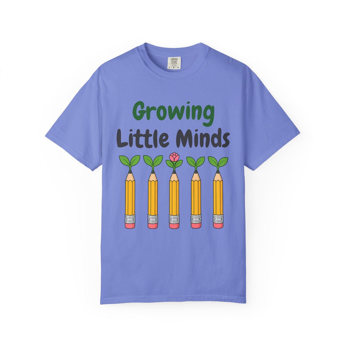 Growing Little Minds unisex tee in Flo Blue