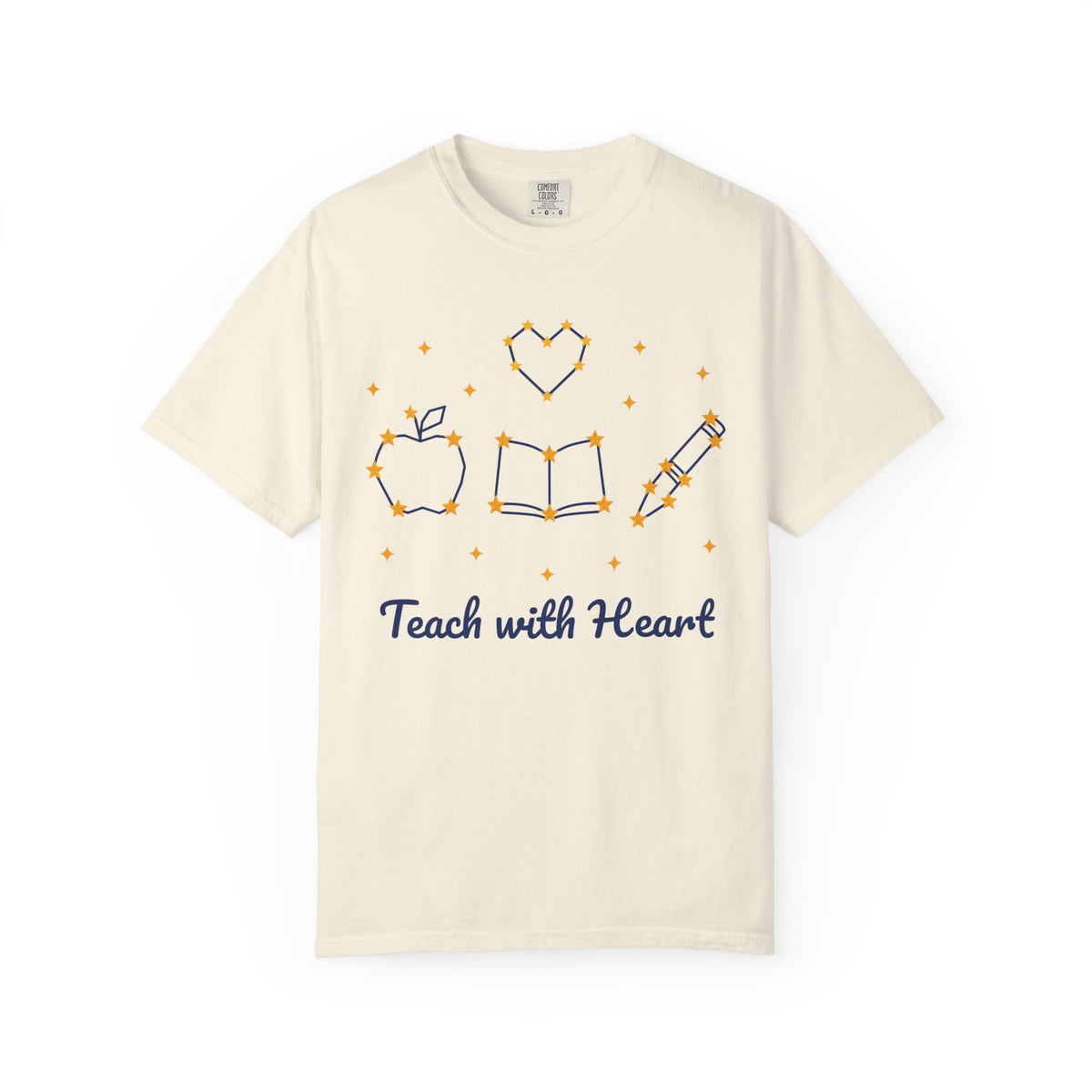 Teach with Heart unisex tee in Ivory