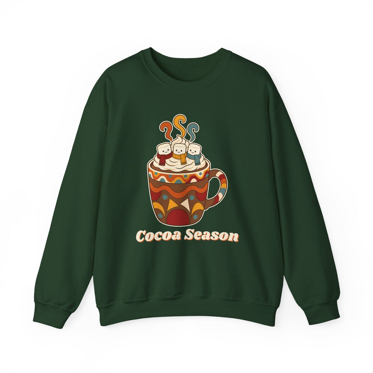 Cocoa Season unisex crewneck sweatshirt in Forest Green
