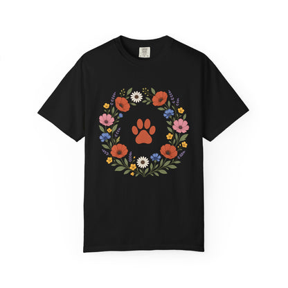 Wildflower Paws unisex tee in Black